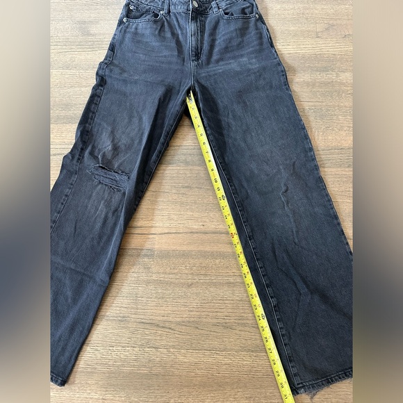 Garage Wide Leg Black Distressed Jeans-Size 9 - Picture 7 of 8
